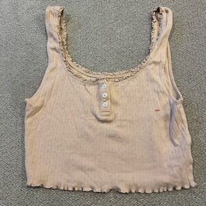 Elegant Beige Buttoned tank
